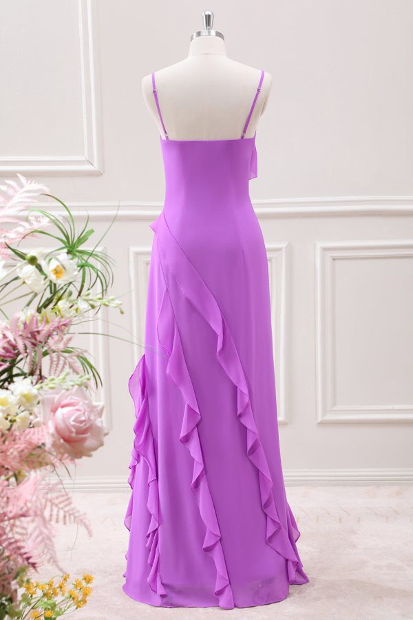 Tahiti Ruffles Sheath Maxi Dress with Slit - Image 2