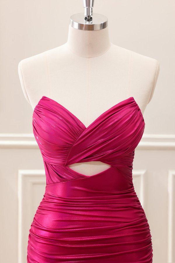 Teal Blue Pleated Sweetheart Keyhole Mini Dress - Image 10