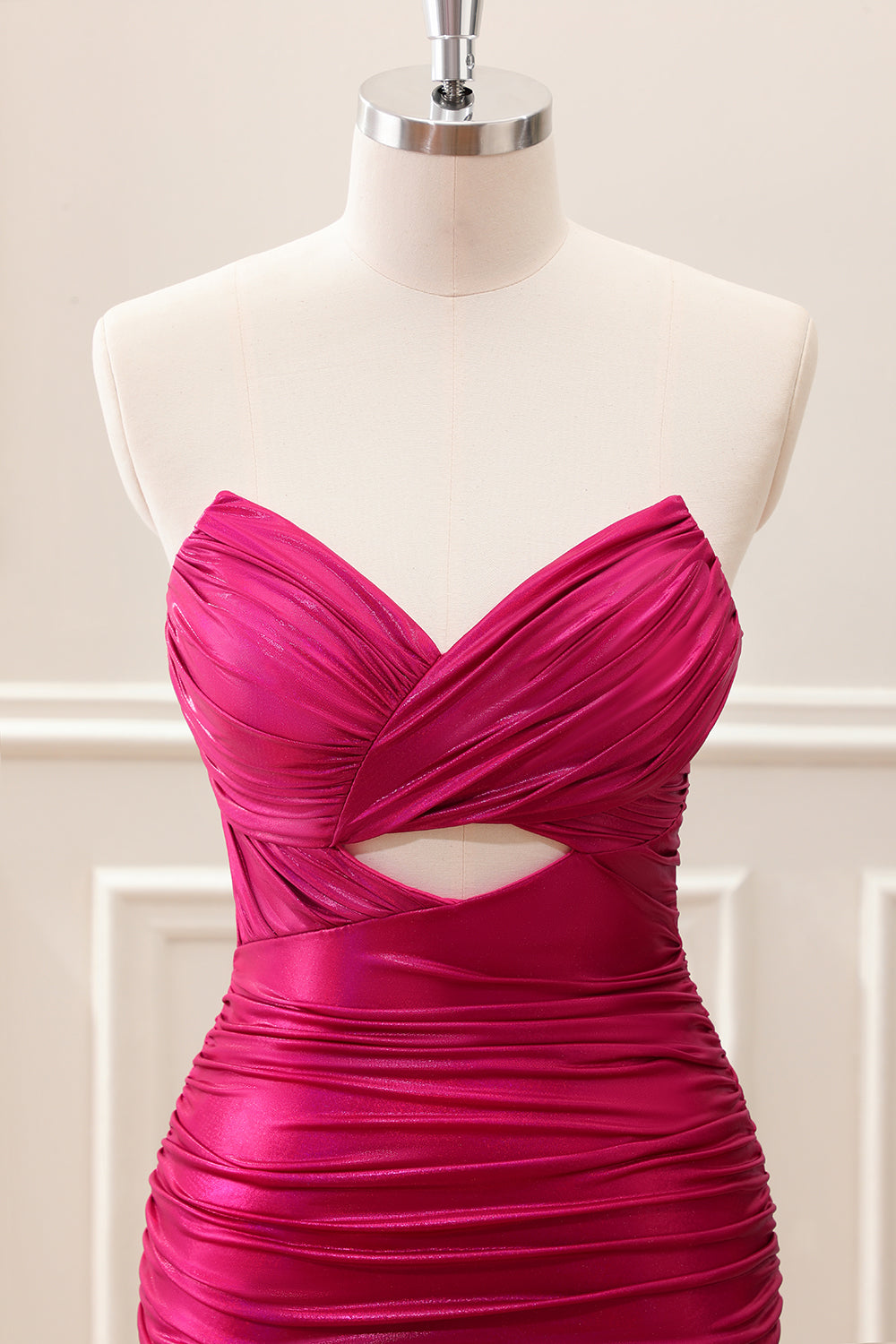 Teal Blue Pleated Sweetheart Keyhole Mini Dress - Image 10