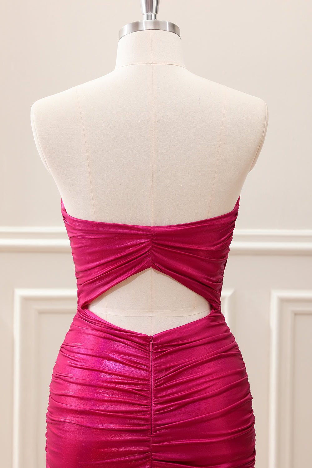 Teal Blue Pleated Sweetheart Keyhole Mini Dress - Image 11