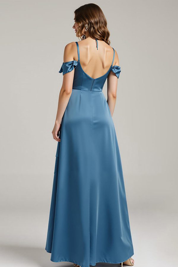 Twilight High-Low Cold Shoulder A-Line Ruffled Formal Dress - Image 2