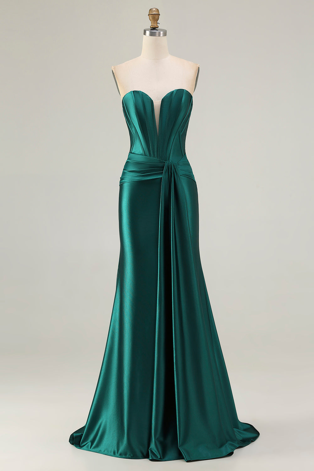 Sweetheart Mermaid Dark Green Corset Prom Dress - Image 1