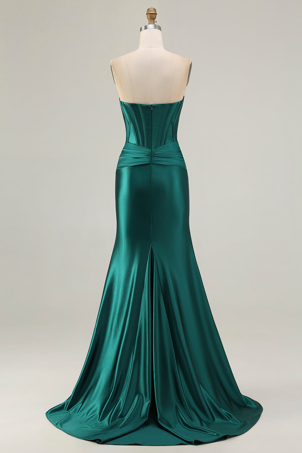 Sweetheart Mermaid Dark Green Corset Prom Dress - Image 2