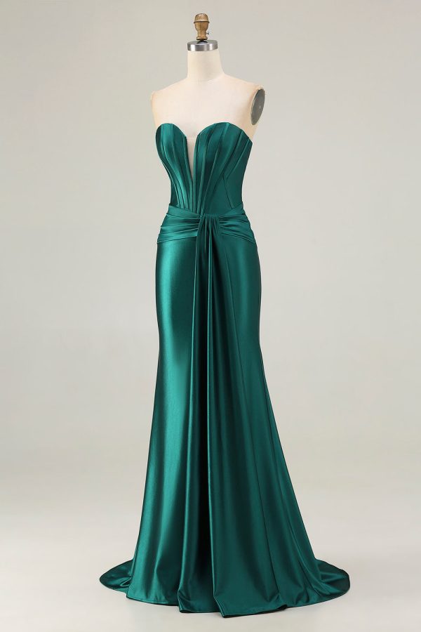 Sweetheart Mermaid Dark Green Corset Prom Dress - Image 5
