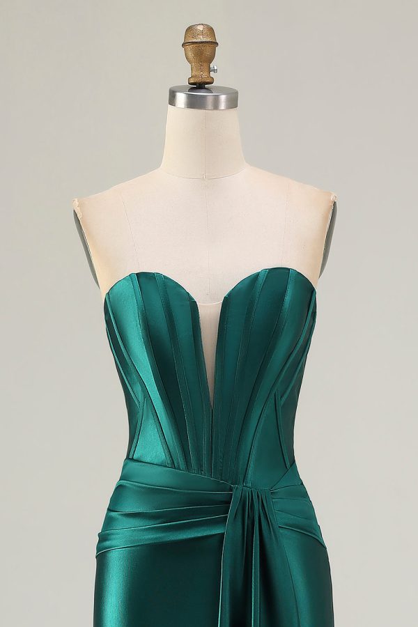 Sweetheart Mermaid Dark Green Corset Prom Dress - Image 6