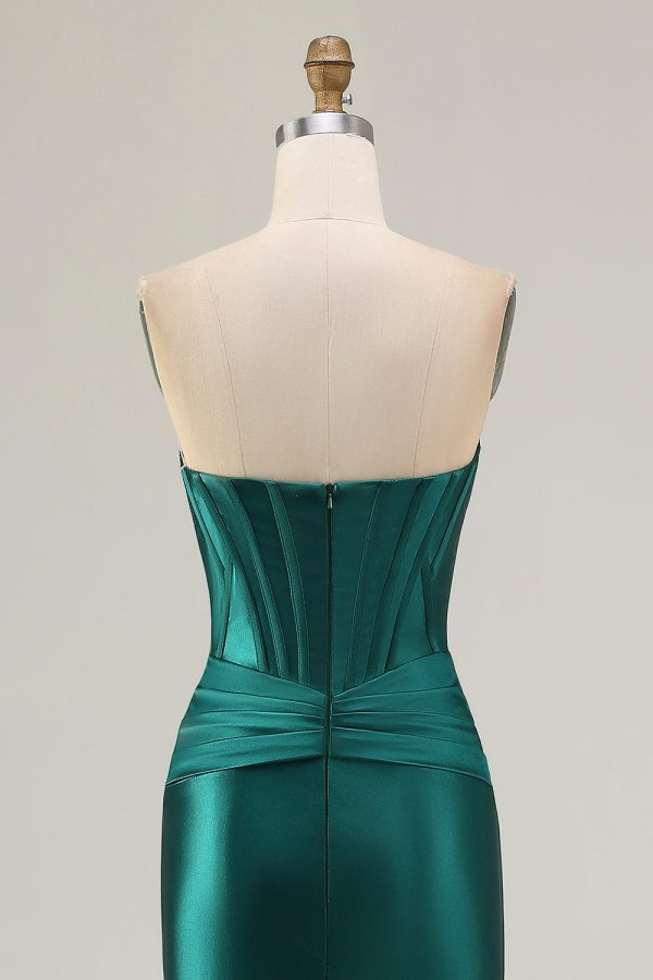 Sweetheart Mermaid Dark Green Corset Prom Dress - Image 7