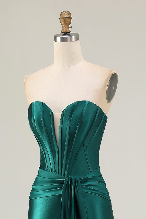 Sweetheart Mermaid Dark Green Corset Prom Dress - Image 8