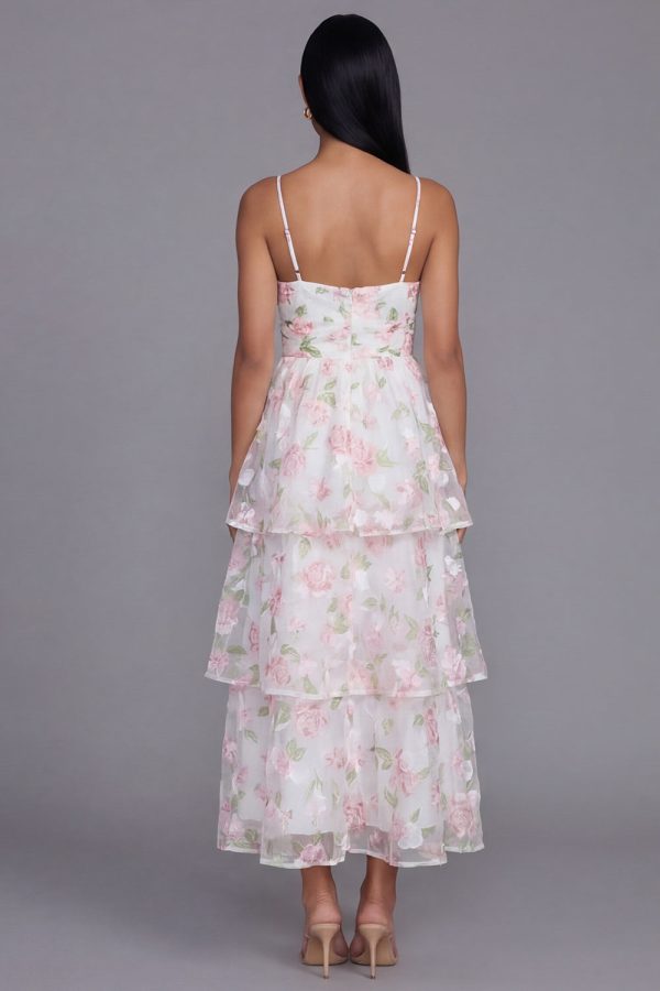 Tiered Corset Floral Yellow Wedding Guest Dress - Image 6