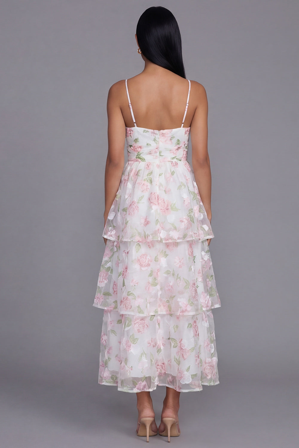 Tiered Corset Floral Yellow Wedding Guest Dress - Image 6