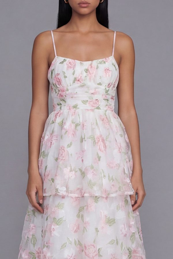 Tiered Corset Floral Yellow Wedding Guest Dress - Image 7