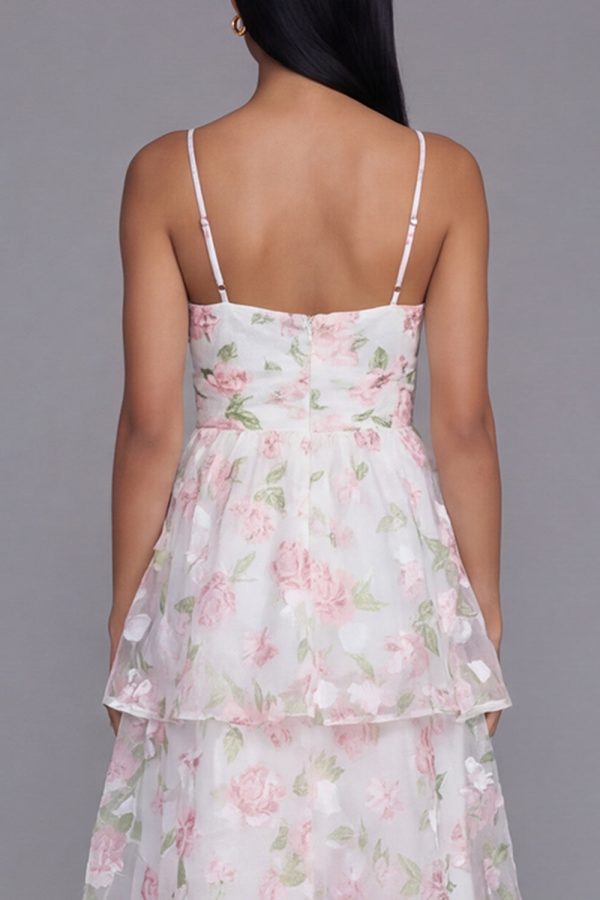 Tiered Corset Floral Yellow Wedding Guest Dress - Image 8