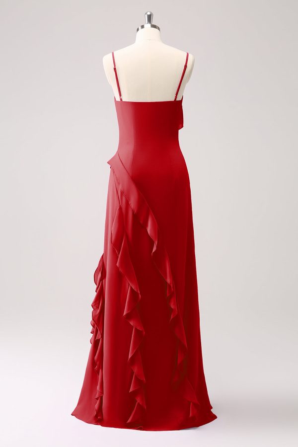 Tahiti Ruffles Sheath Maxi Dress with Slit - Image 10