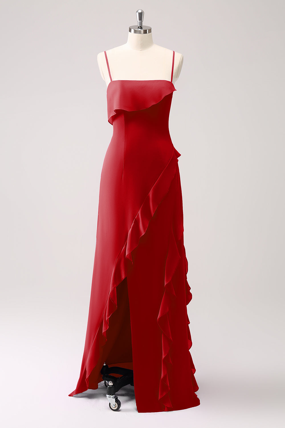 Tahiti Ruffles Sheath Maxi Dress with Slit - Image 9