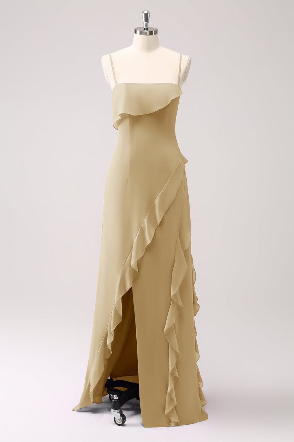Tahiti Ruffles Sheath Maxi Dress with Slit - Image 11