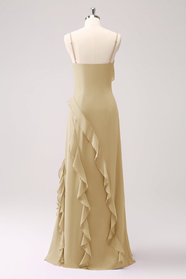 Tahiti Ruffles Sheath Maxi Dress with Slit - Image 12