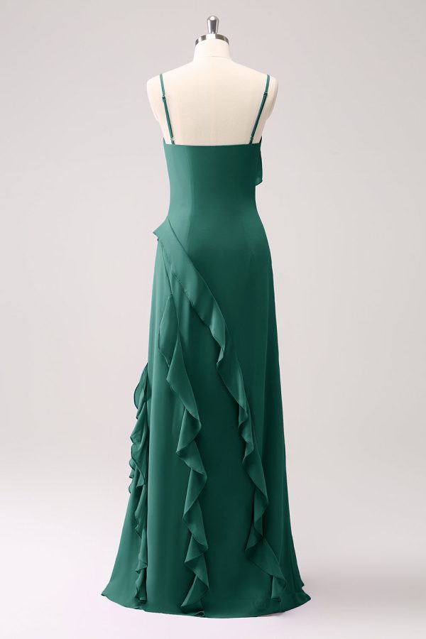 Tahiti Ruffles Sheath Maxi Dress with Slit - Image 14