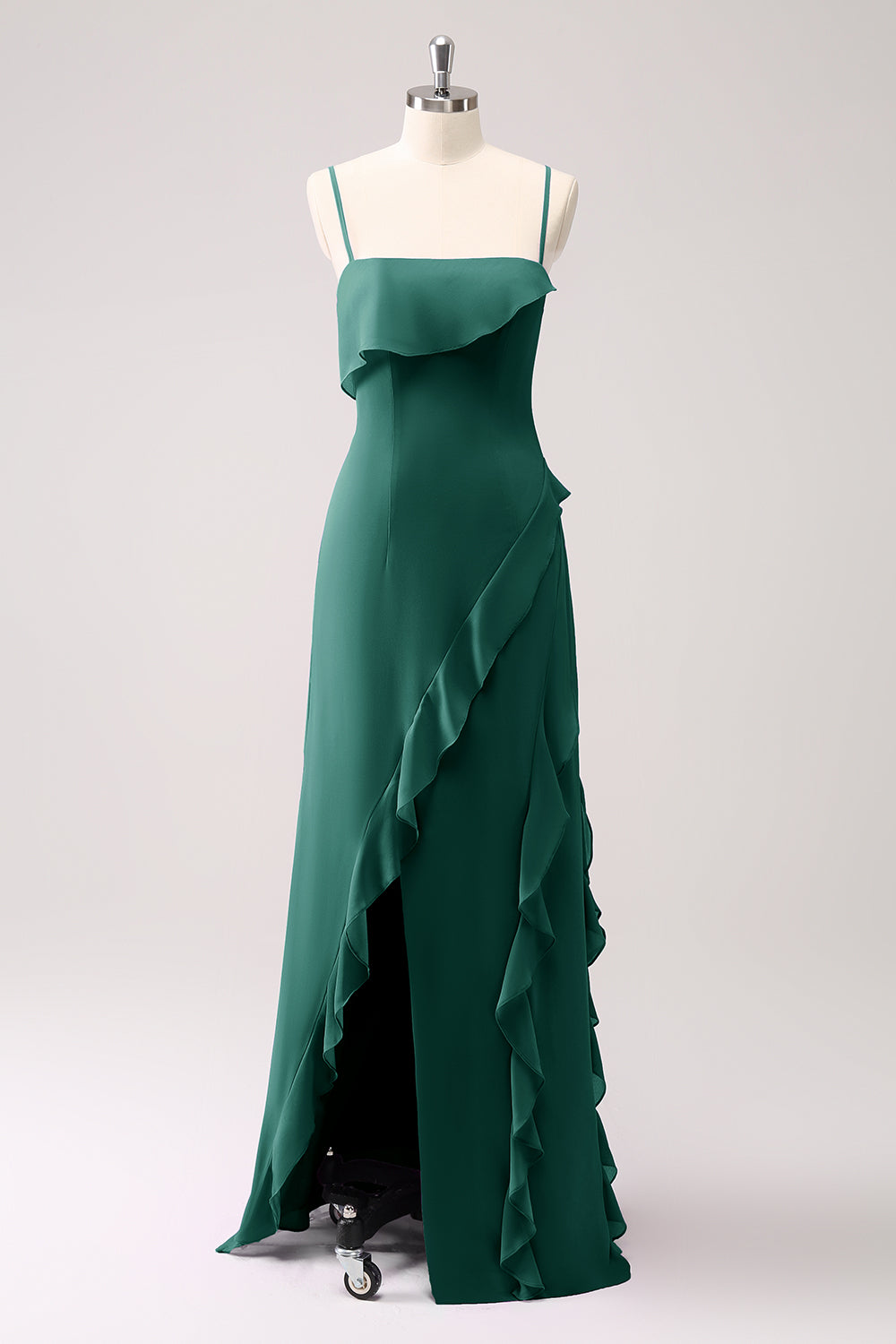 Tahiti Ruffles Sheath Maxi Dress with Slit - Image 13