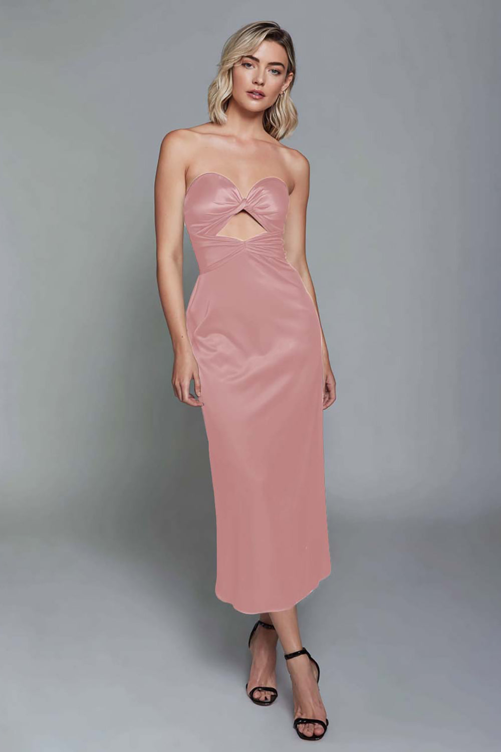 Sweetheart Dark Green Cut Out Sheath Midi Formal Dress - Image 6