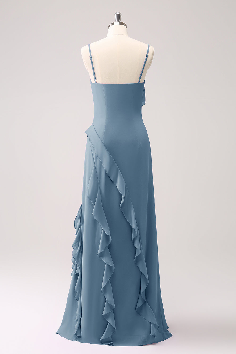 Tahiti Ruffles Sheath Maxi Dress with Slit - Image 16