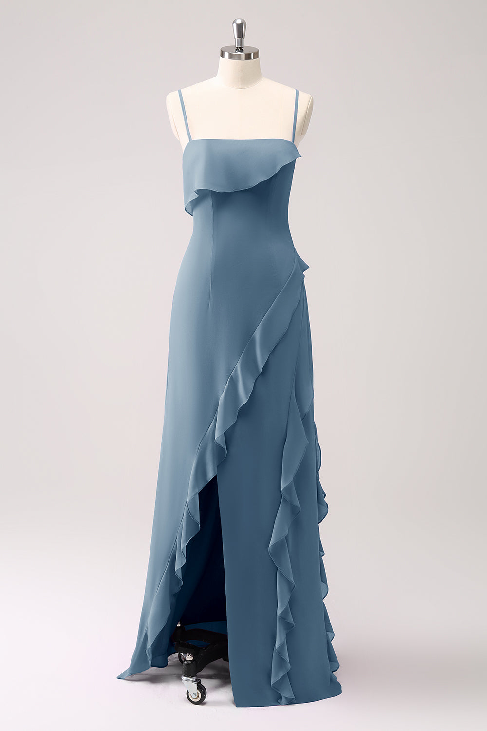 Tahiti Ruffles Sheath Maxi Dress with Slit - Image 15