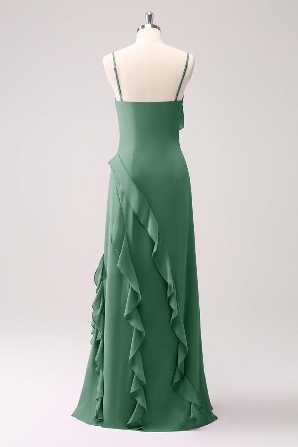 Tahiti Ruffles Sheath Maxi Dress with Slit - Image 20