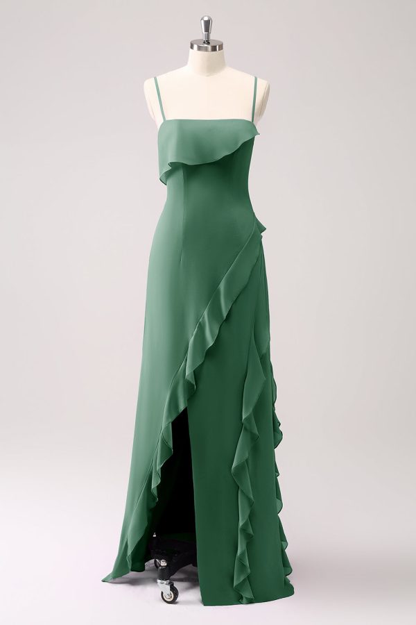 Tahiti Ruffles Sheath Maxi Dress with Slit - Image 19