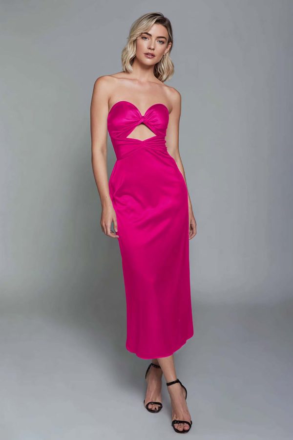 Sweetheart Dark Green Cut Out Sheath Midi Formal Dress - Image 8