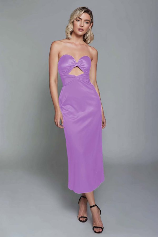 Sweetheart Dark Green Cut Out Sheath Midi Formal Dress - Image 9