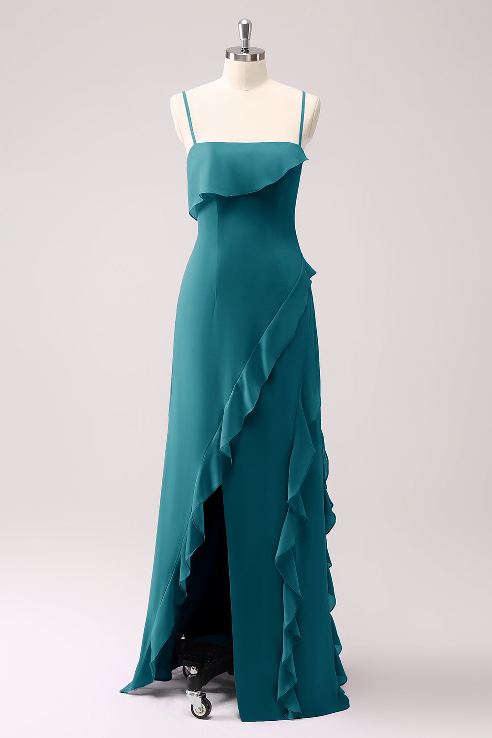 Tahiti Ruffles Sheath Maxi Dress with Slit - Image 23