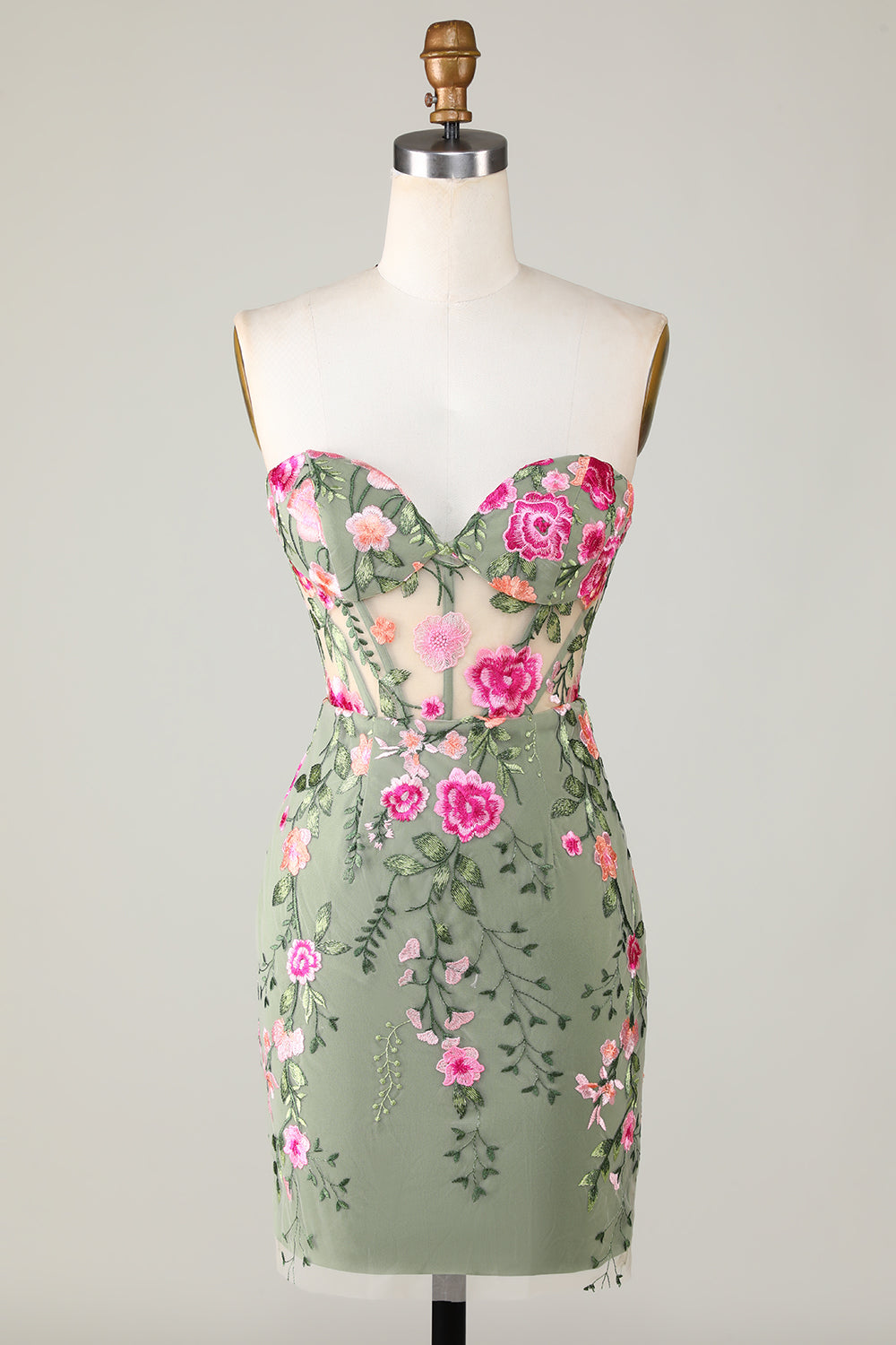 Sweetheart Black Mini Dress with Appliques - Image 7