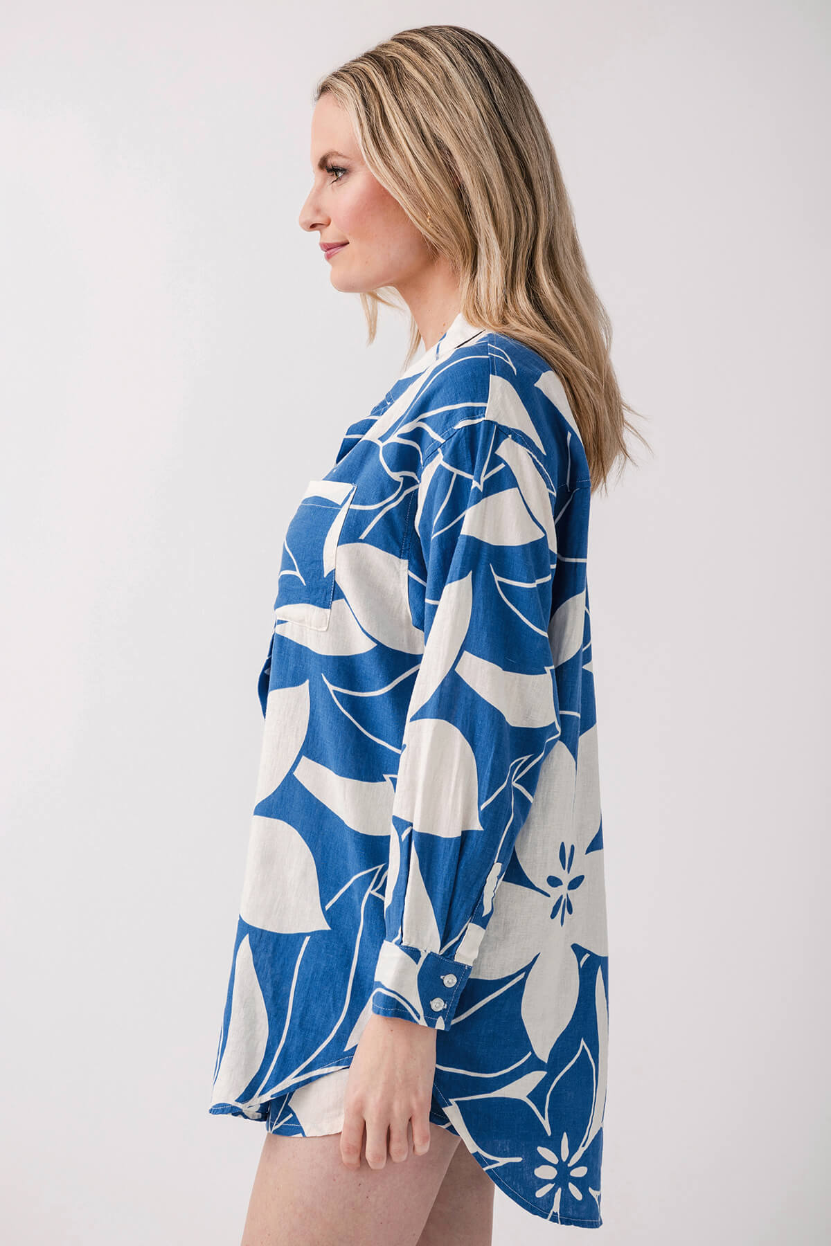 Floral cotton and linen shirt - Image 4