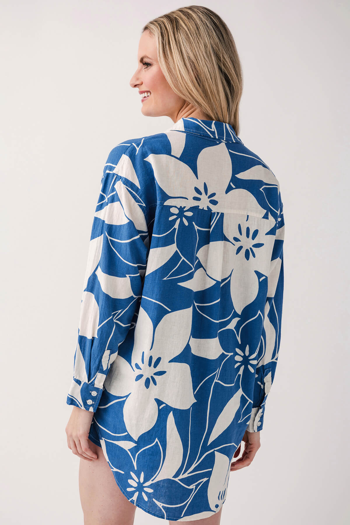 Floral cotton and linen shirt - Image 5