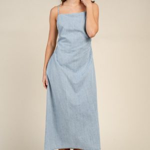 Denim Slip Midi Dress