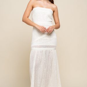 SEQUINNED KNIT MAXI TUBE DRESS