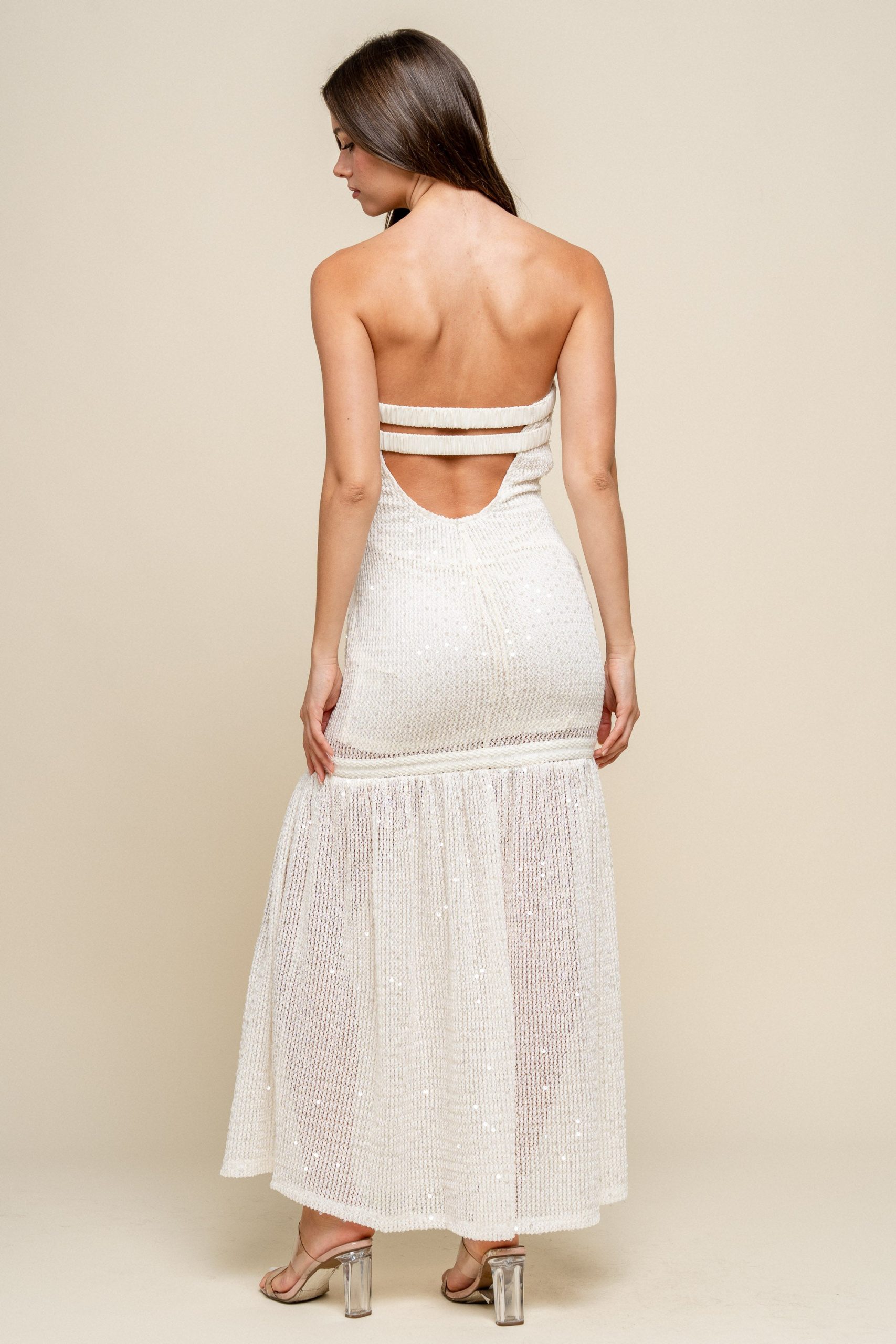 SEQUINNED KNIT MAXI TUBE DRESS - Image 4