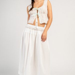 Floral Ribbon Tie Tank Top