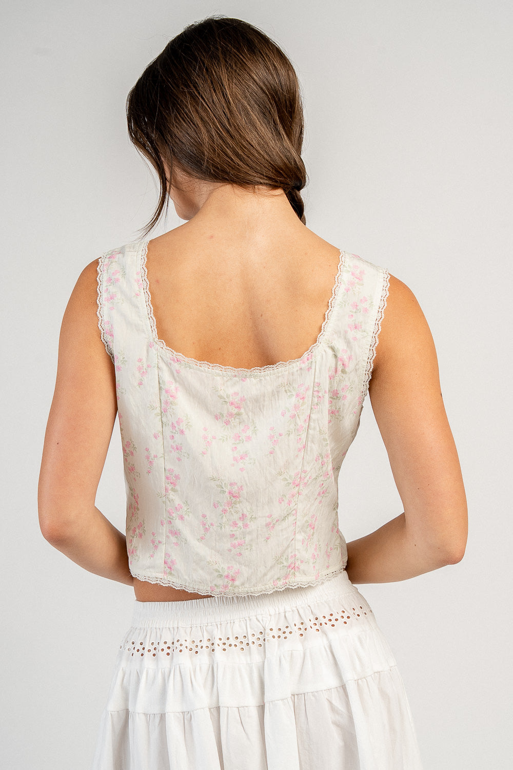 Floral Ribbon Tie Tank Top - Image 4