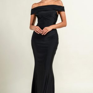 OFF-SHOULDER OPEN BACK MERMAID GOWN