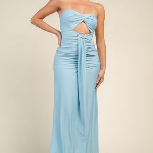 Strapless Cutout Maxi Dress