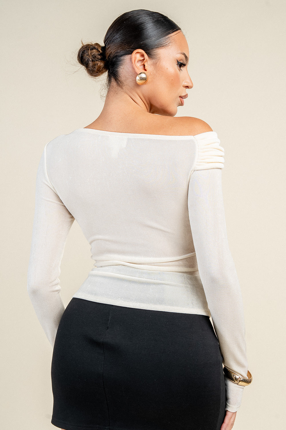 Off-Shoulder Mesh Top - Image 6